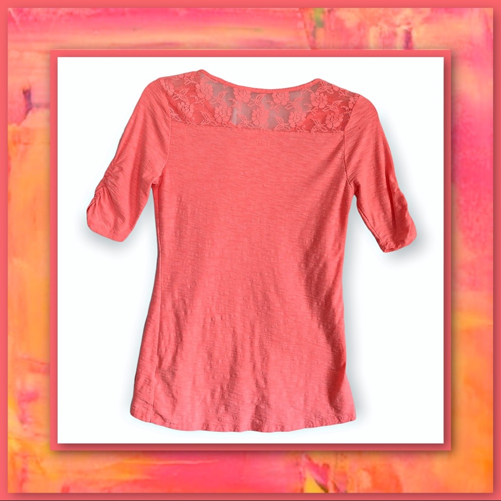3/$10, 5/$15 - Basic Editions Lace Panel Tee - Picture 5 of 5
